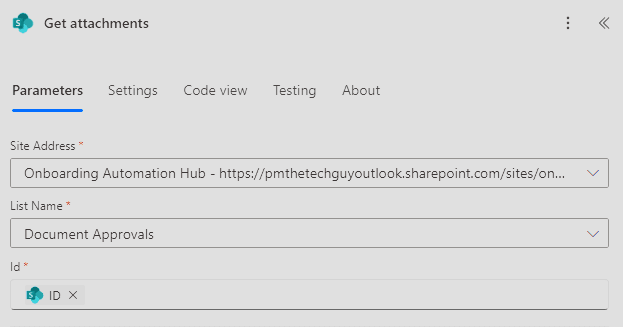 Get Attachment action