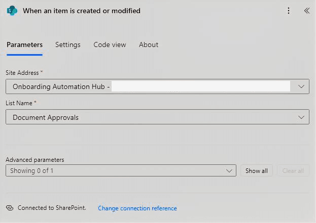When an item is created or modified action